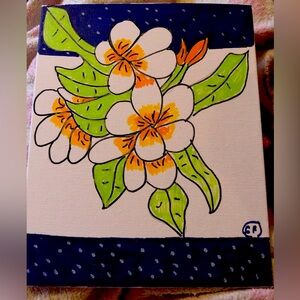 Flower Plumeria  picture background blue new panel board